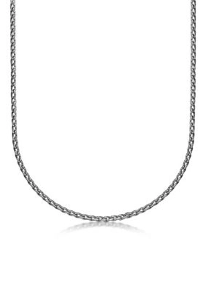 Stainless Steel 3MM Twist Link Chain Necklace with Push Lock, 20" Length