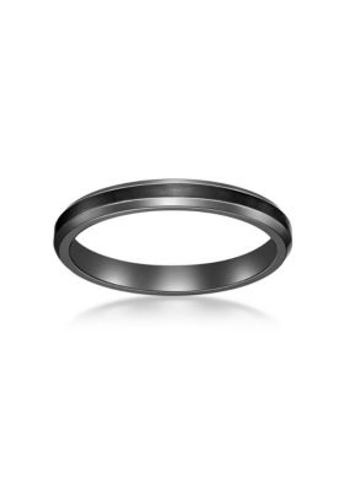 Black Zirconium Beveled Edge Ring - 3MM