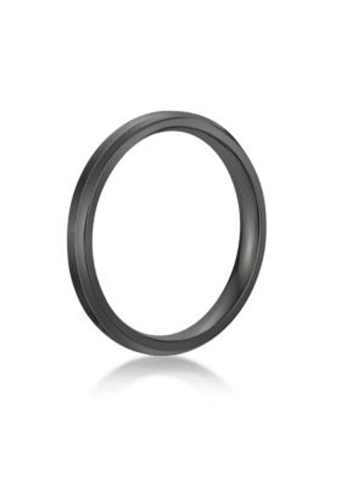 Black Zirconium Beveled Edge Ring - 3MM