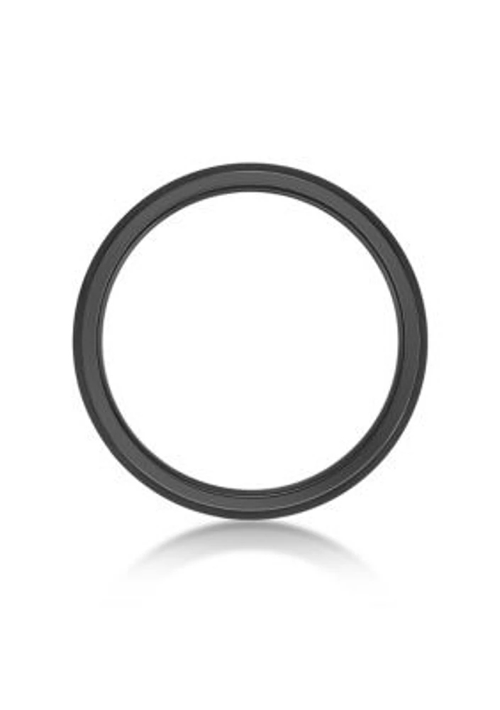 Black Zirconium Beveled Edge Ring - 3MM