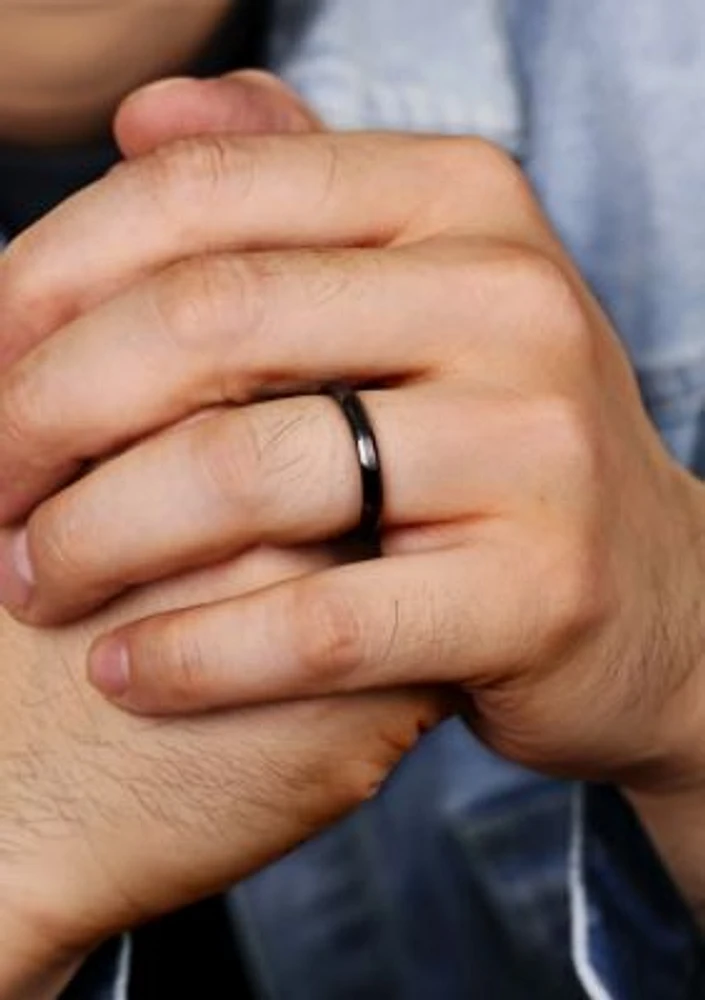 Black Zirconium Beveled Edge Ring - 3MM