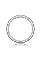 Stainless Steel Ring With Whisky Barrel Wood Inlay And Clear Resin