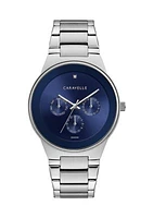 1/10 ct. t.w. Diamond Modern Stainless Steel Bracelet Watch