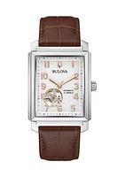 Men's Sutton Automatic Brown Leather Strap Watch