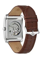 Men's Sutton Automatic Brown Leather Strap Watch