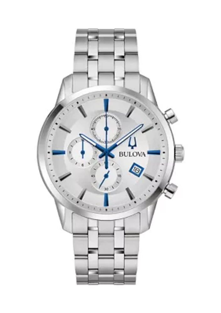 Men's 41 Millimeter Classic Sutton Silver-Tone Bracelet Watch
