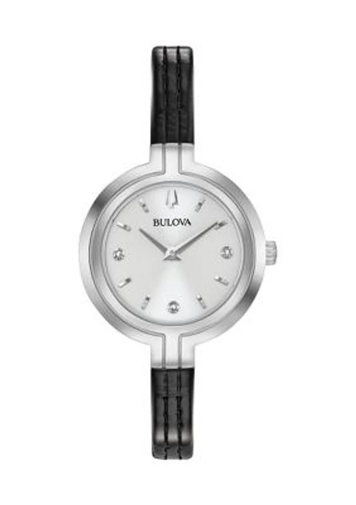 Rhapsody Leather Strap Watch