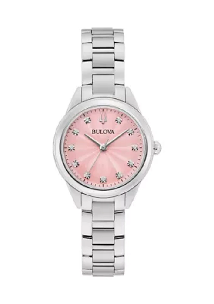 Stainless Steel Classic Pink Watch
