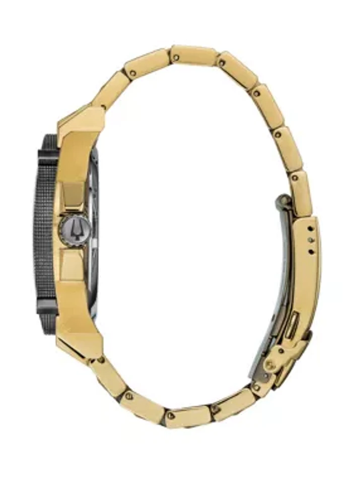 Mens Gold-tone Stainless Steel Precisionist Bracelet Watch