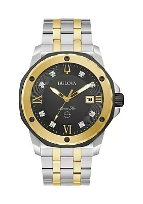 Men's Marine Star Diamond Two-Tone Stainless Steel Bracelet Watch