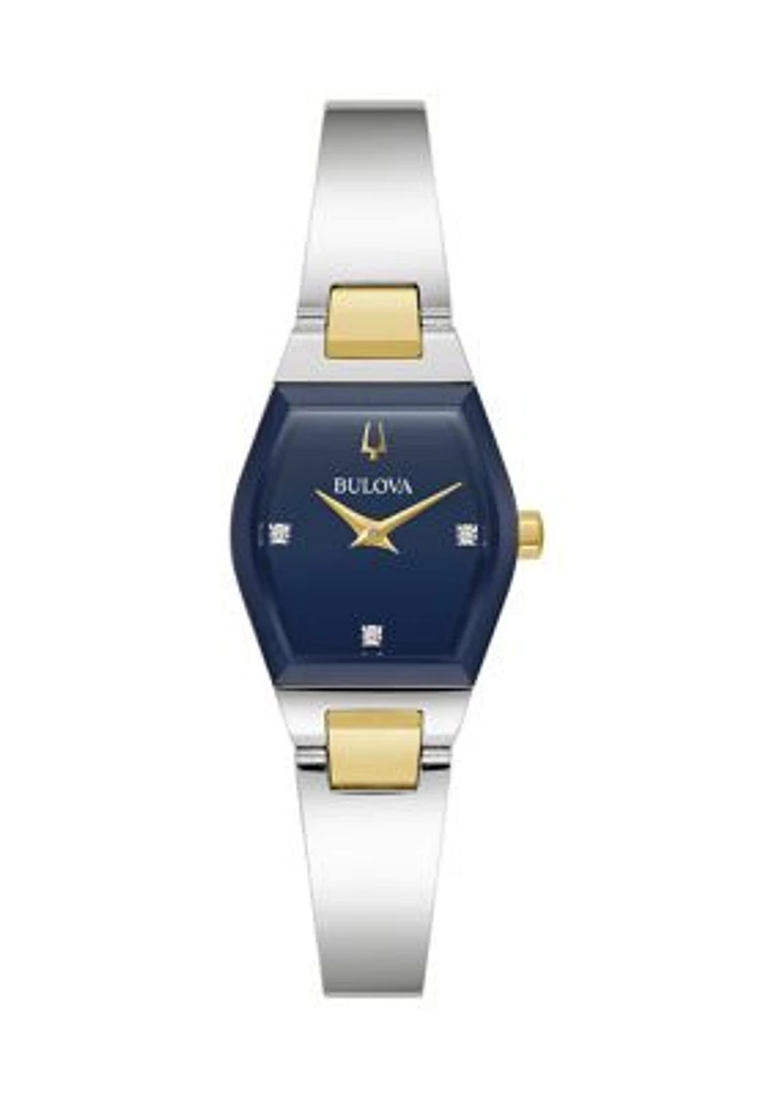 Women's Modern Gemini Two Tone Stainless Steel Bangle Watch