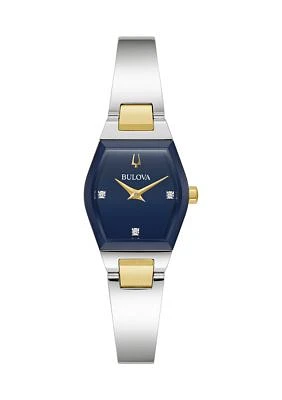 Women's Modern Gemini Two Tone Stainless Steel Bangle Watch