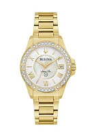 Women's Diamond Marine Star Gold Tone Stainless Steel Bracelet Watch
