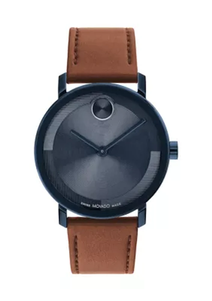 Men's Bold Evolution 2 Dial Brown Leather Band Watch