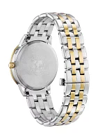 37 Millimeter Calendrier Two Tone Stainless Steel Bracelet Watch 