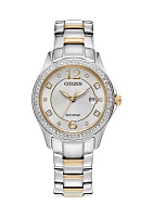 Women's Crystal Two Tone Stainless Steel Bracelet Watch 