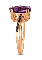 4 ct. t.w. Grape Amethyst™, Nude Diamonds™, 1/20 Chocolate Diamonds® Ring 14K Strawberry Gold®