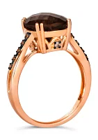 4.25 ct. t.w. Chocolate Quartz®, Nude Diamonds™, 1/20 Diamonds® Ring 14K Strawberry Gold®