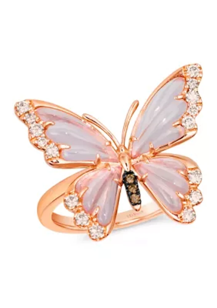 Ring featuring 2.88 ct. t.w. Pink Orchid Quartz™, 1/4 ct. t.w. Nude Diamonds™, Chocolate Diamonds® in 14K Strawberry Gold®