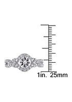 2.2 ct. t.w. Created White Sapphire Crossover Twist Engagement Ring Sterling Silver
