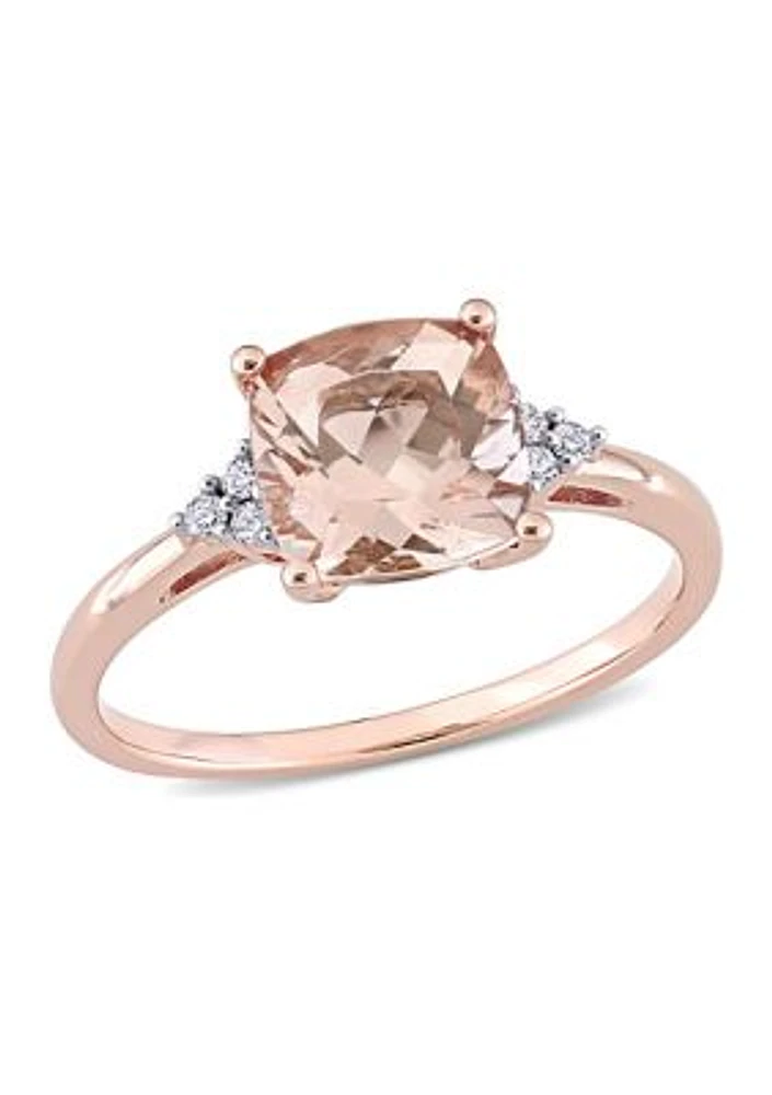 2 ct. t.w. Morganite and 1/10 Diamond Accent Engagement Ring 14k Rose Gold
