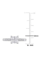 5/8 CT TW Princess and Round-Cut Diamond Cluster Engagement Ring 10k White Gold