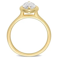 Lab Created Marquise-Shaped Moissanite Engagement Ring 10k Yellow Gold