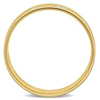 Ribbed and Striped Curved Men's Wedding Band 14K Yellow Gold