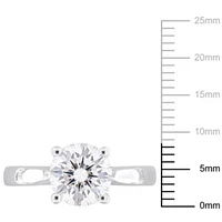 Lab Created Moissanite Solitaire Ring Sterling Silver