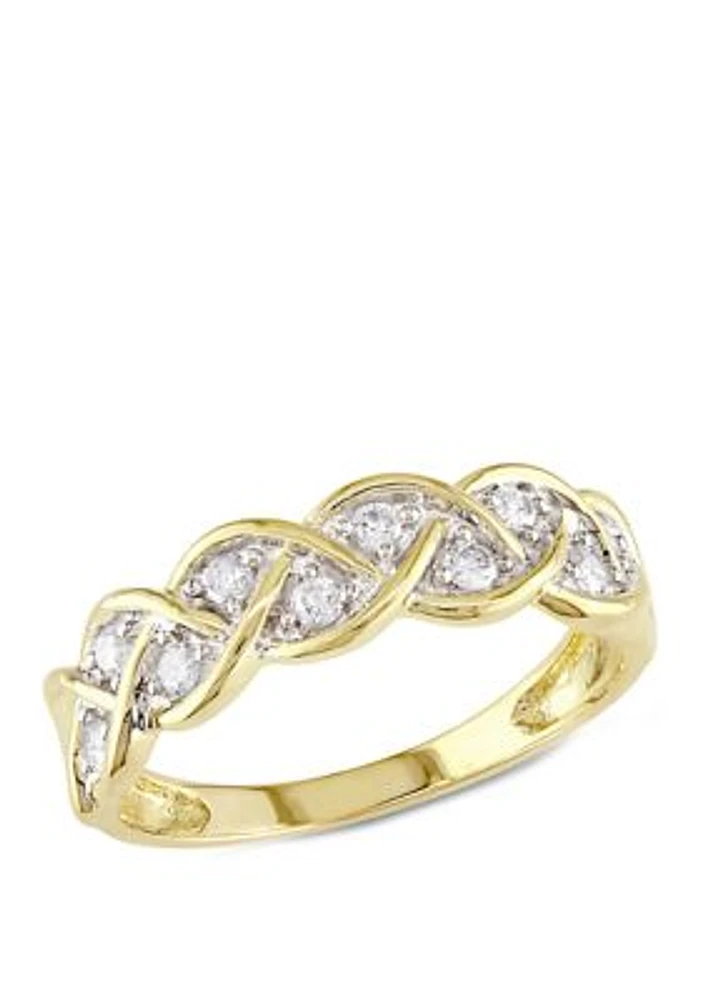 1/4 ct. t.w. Diamond Braided Anniversary Band 10k Yellow Gold