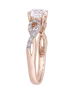 1 ct. t.w. Lab Created White Sapphire and 1/10 Diamond Infinity Engagement Ring 10K Rose gold