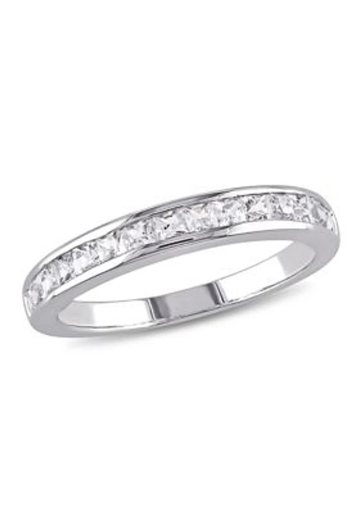 3/4 ct. t.w. Lab Created White Sapphire Channel Set Anniversary Band Sterling Silver