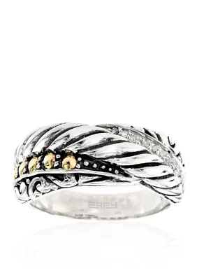 0.05 Diamond Ring in Sterling Silver & 18K Yellow Gold