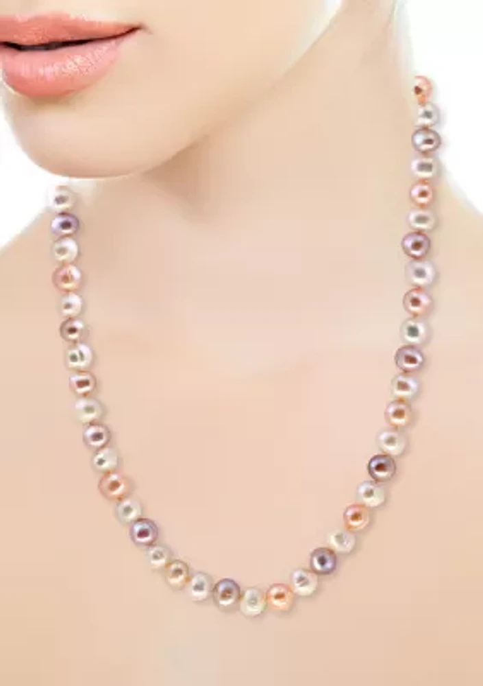 7-8 Millimeter Multi-Hued Freshwater Pearl Necklace