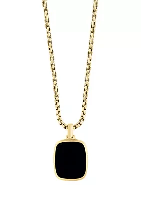 Men's Onyx Pendant Necklace in Gold Over Sterling Silver