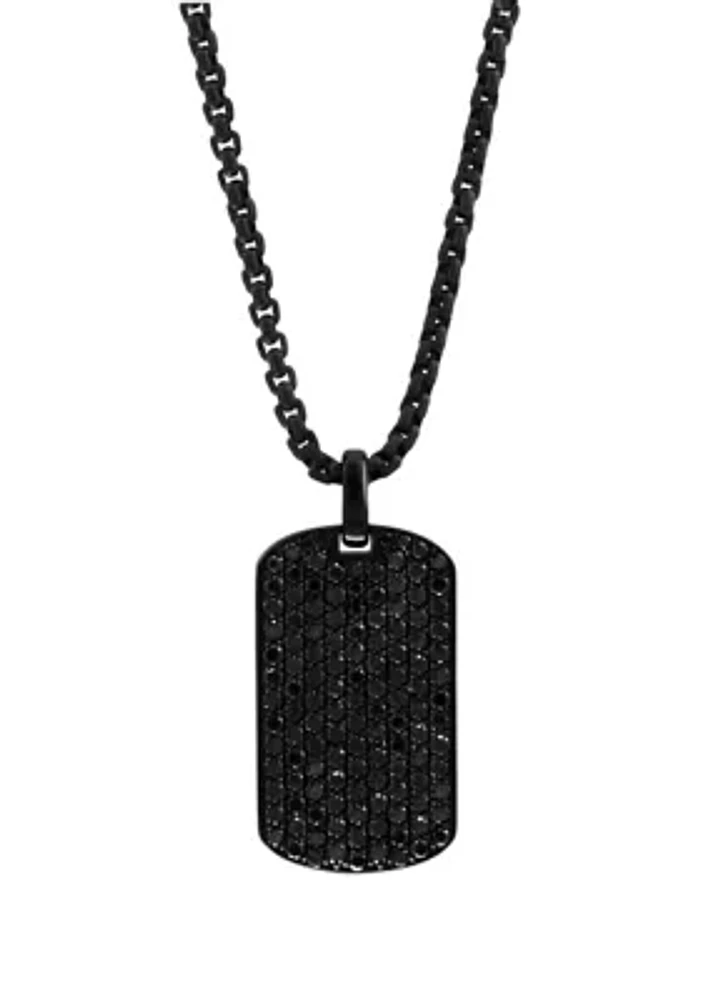 Men's 4.3 ct. t.w. Black Spinel Pendant Necklace in Sterling Silver