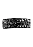 Men's Sterling Silver Black Spinel Ring 