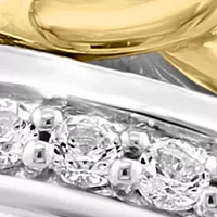 Men's White Sapphire Ring in Gold Over Sterling Silver