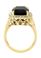 0.51 ct. t.w. Diamond, 6.85 Onyx  Ring 14K Yellow Gold