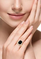 0.51 ct. t.w. Diamond, 6.85 Onyx  Ring 14K Yellow Gold