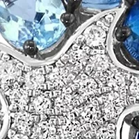 3.38 ct. t.w. Blue Topaz London Blue Topaz, Sky Blue Topaz, White Sapphire Pendant Necklace in Sterling Silver
