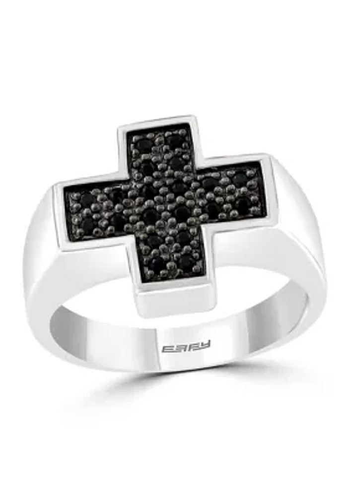 925 Sterling Silver Black Spinel Ring