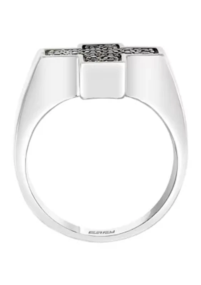 925 Sterling Silver Black Spinel Ring