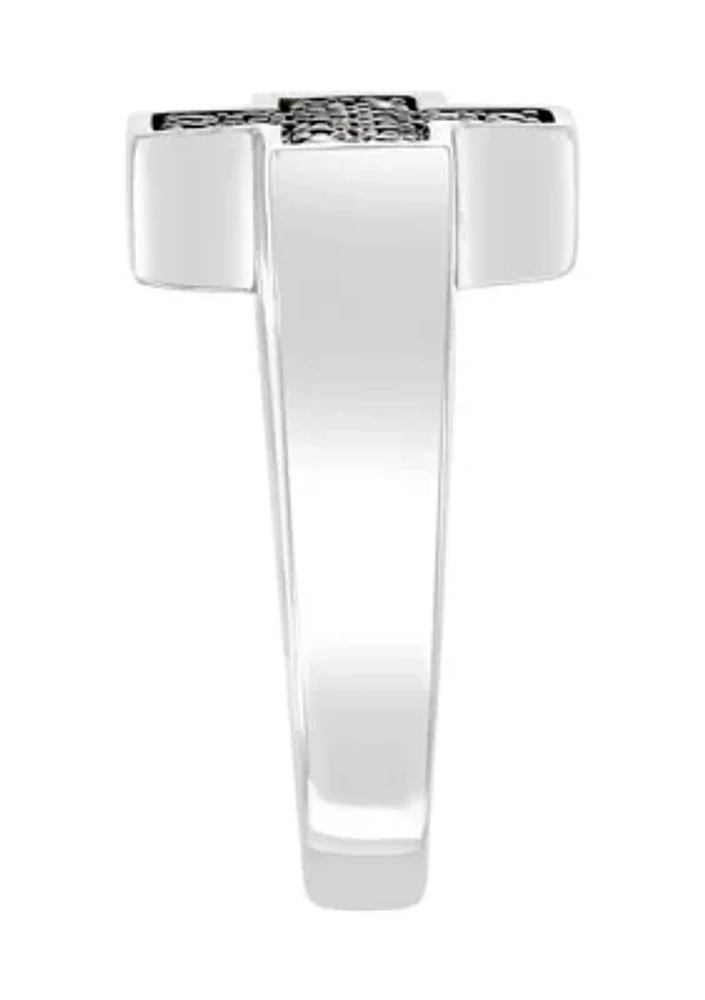 925 Sterling Silver Black Spinel Ring