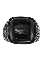 925 Sterling Silver Onyx Men's Ring