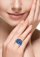 1/10 ct. t.w. Diamond, Natural Sapphire Ring in 14K White Gold 