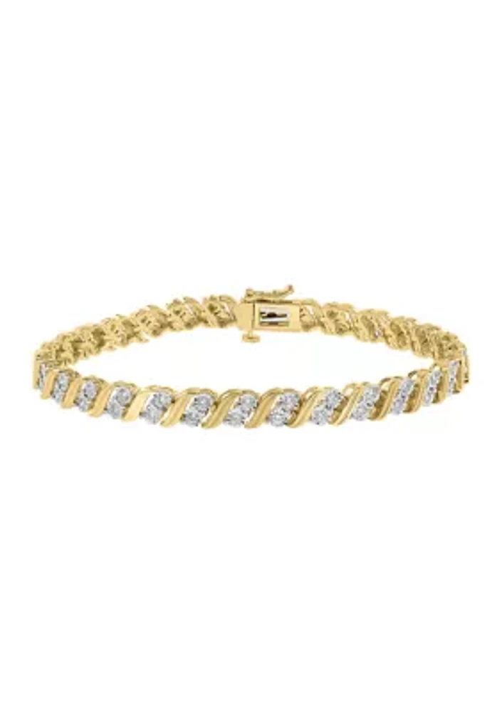 14KY Gold Plated Lab Grown Diamond Bracelet