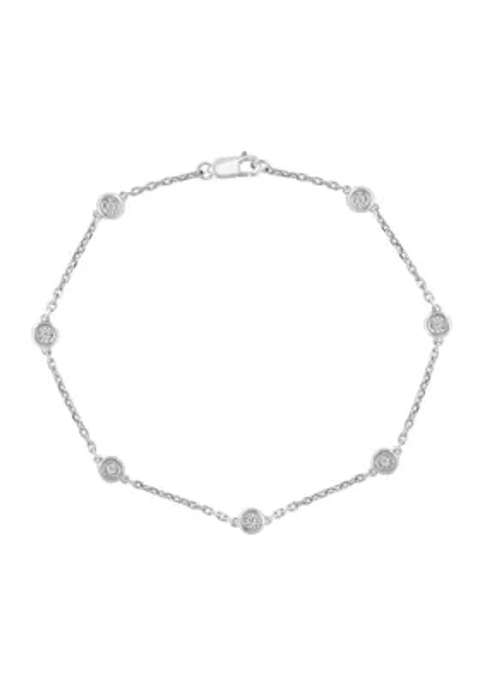 Miracle Set Diamond Station Bracelet in Sterling Silver