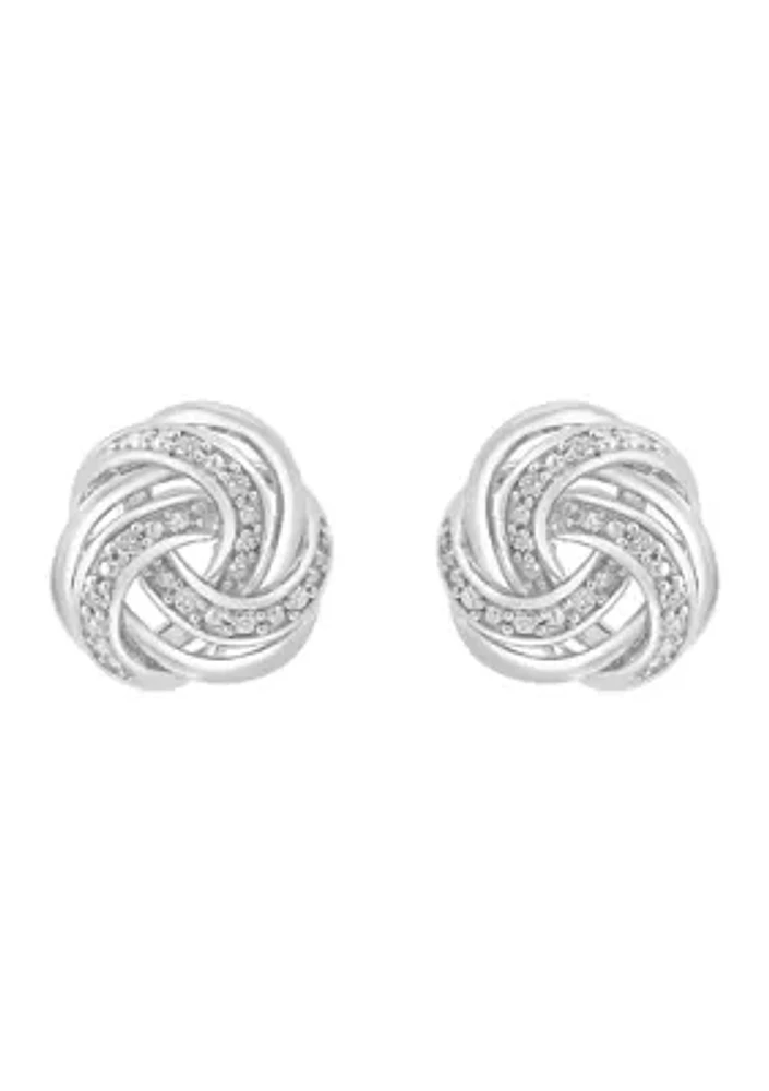Miracle Set Diamond Knot Earrings