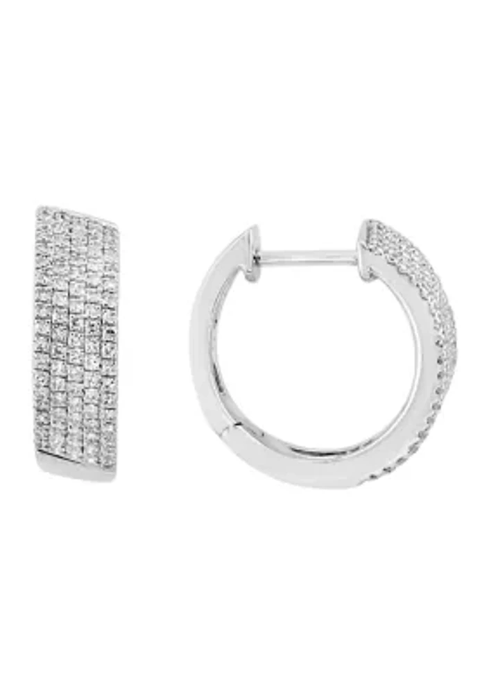 Sterling Silver Diamond Earrings